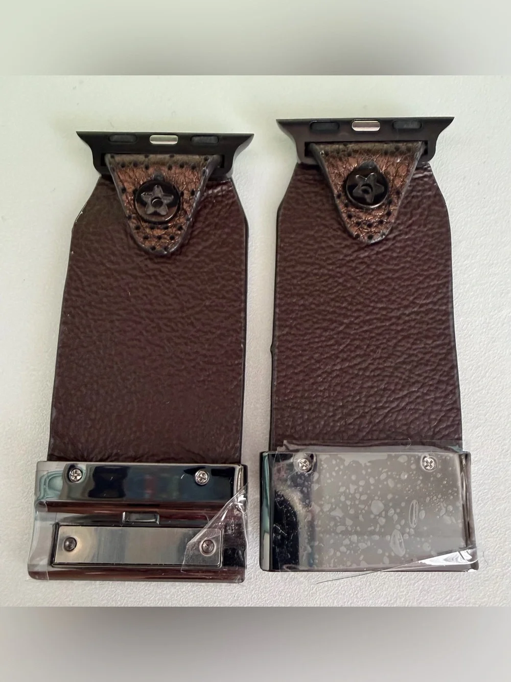 Upcycled bronze mahina leather Spark*l band for Apple Watch, size 6.25” or less